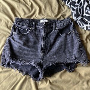 Black Abercrombie Fitch Mom Jean Short